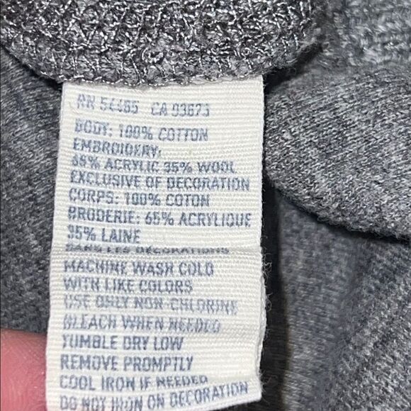 AMERICAN EAGLE OUTFITTERS Grey Quarter Button Rib Knit Cotton Pullover-L - Picture 8 of 8